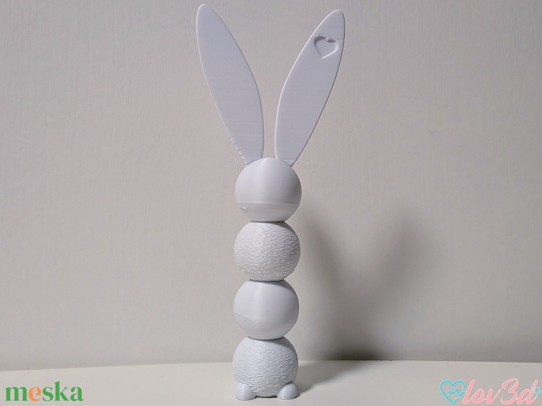 Minimalista Texturált Nyúl Szobor � Matt Fehér, Húsvéti / Otthoni Dekor Választható Színekben - ünnepi díszek, dekorációk - húsvéti díszek és dekorációk - húsvéti ablakdíszek - Meska.hu