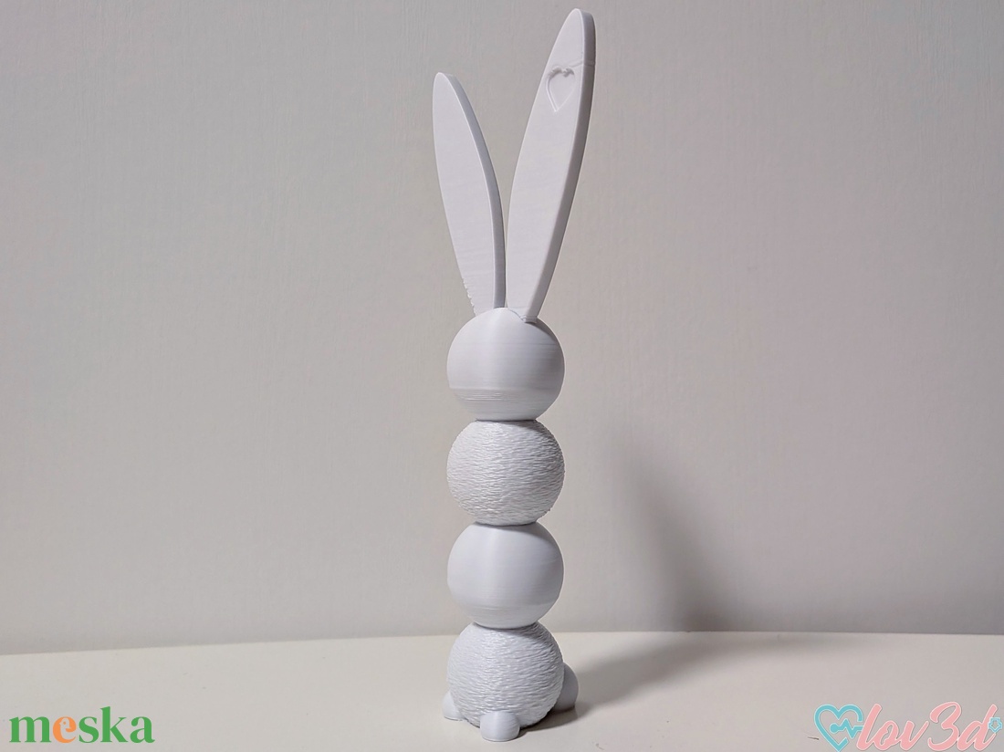 Minimalista Texturált Nyúl Szobor � Matt Fehér, Húsvéti / Otthoni Dekor Választható Színekben - ünnepi díszek, dekorációk - húsvéti díszek és dekorációk - húsvéti ablakdíszek - Meska.hu