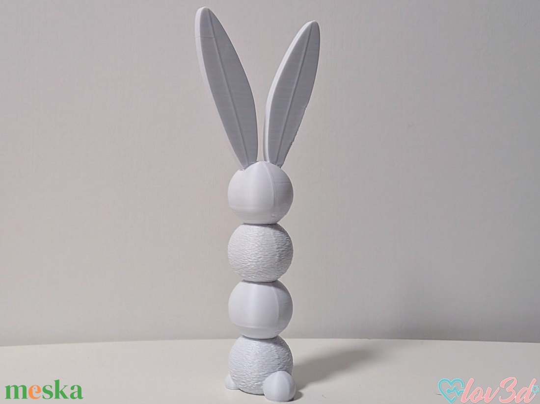 Minimalista Texturált Nyúl Szobor � Matt Fehér, Húsvéti / Otthoni Dekor Választható Színekben - ünnepi díszek, dekorációk - húsvéti díszek és dekorációk - húsvéti ablakdíszek - Meska.hu