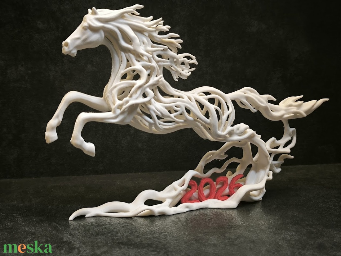 2026 Ló éve Éteri Csődör szobor 3D nyomtatott  Absztrakt Ló Több színben választható - otthon & életmód - dekoráció - asztal és polc dekoráció - könyvszobor - Meska.hu