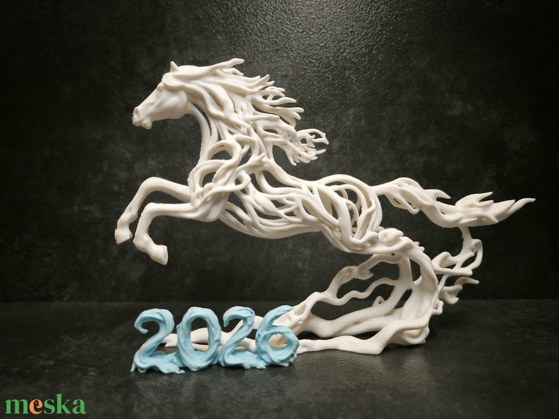 2026 Ló éve Éteri Csődör szobor 3D nyomtatott  Absztrakt Ló Több színben választható - otthon & életmód - dekoráció - asztal és polc dekoráció - könyvszobor - Meska.hu
