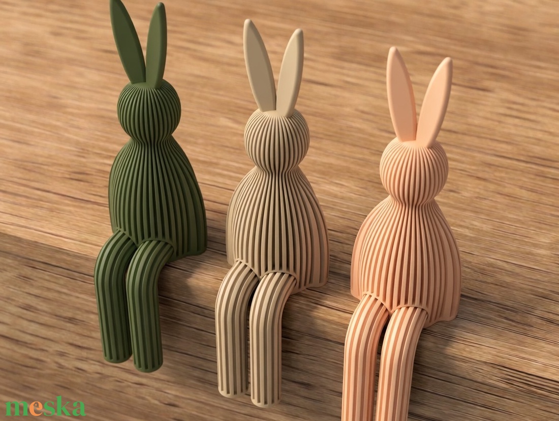 Bordázott Ülő Nyuszi Figura  3D Nyomtatott Pasztell Polc Nyúl  Minimalista Modern Dekor Húsv - ünnepi díszek, dekorációk - húsvéti díszek és dekorációk - húsvéti asztaldíszek - Meska.hu