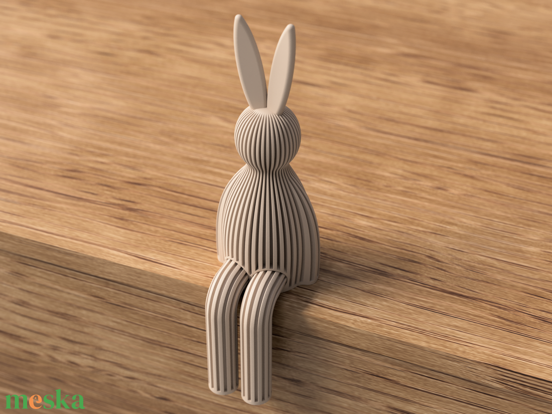Bordázott Ülő Nyuszi Figura  3D Nyomtatott Pasztell Polc Nyúl  Minimalista Modern Dekor Húsv - ünnepi díszek, dekorációk - húsvéti díszek és dekorációk - húsvéti asztaldíszek - Meska.hu