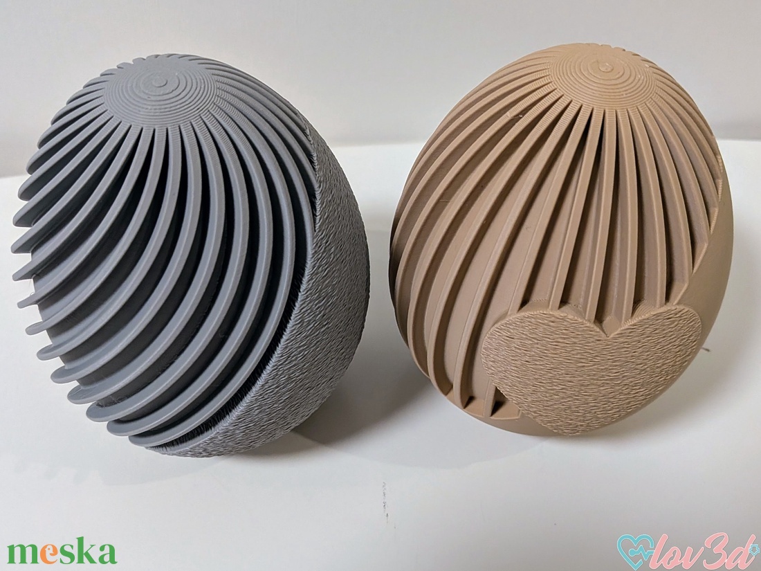 Bordázott 3D Nyomtatott Húsvéti Tojás Figura  Texturált Tojás Szív Kivágással  Minimalista Tavaszi Dekor - ünnepi díszek, dekorációk - húsvéti díszek és dekorációk - húsvéti asztaldíszek - Meska.hu