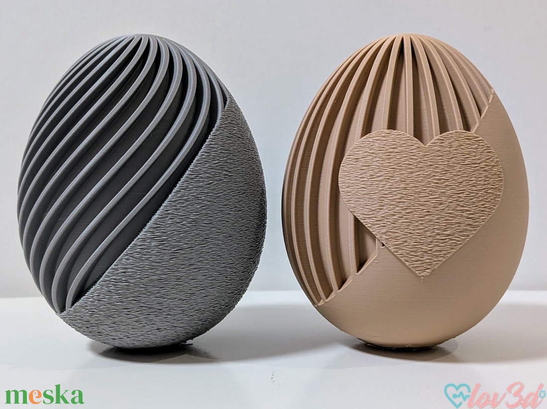 Bordázott 3D Nyomtatott Húsvéti Tojás Figura  Texturált Tojás Szív Kivágással  Minimalista Tavaszi Dekor - ünnepi díszek, dekorációk - húsvéti díszek és dekorációk - húsvéti asztaldíszek - Meska.hu