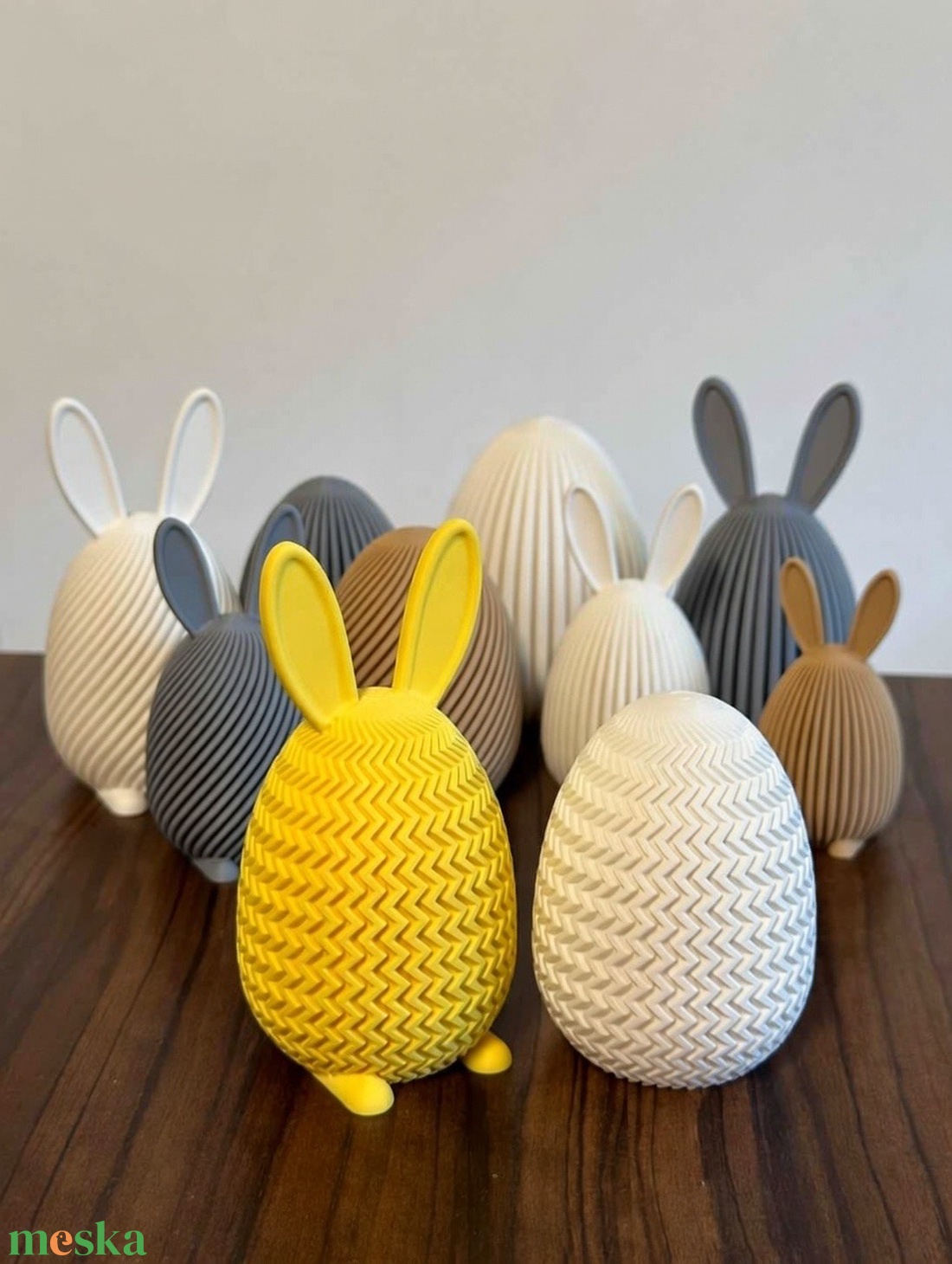 Chevron Mintás Nyuszi Tojás Dekor 10 cm és 8 cm-es Verziók - ünnepi díszek, dekorációk - húsvéti díszek és dekorációk - húsvéti asztaldíszek - Meska.hu