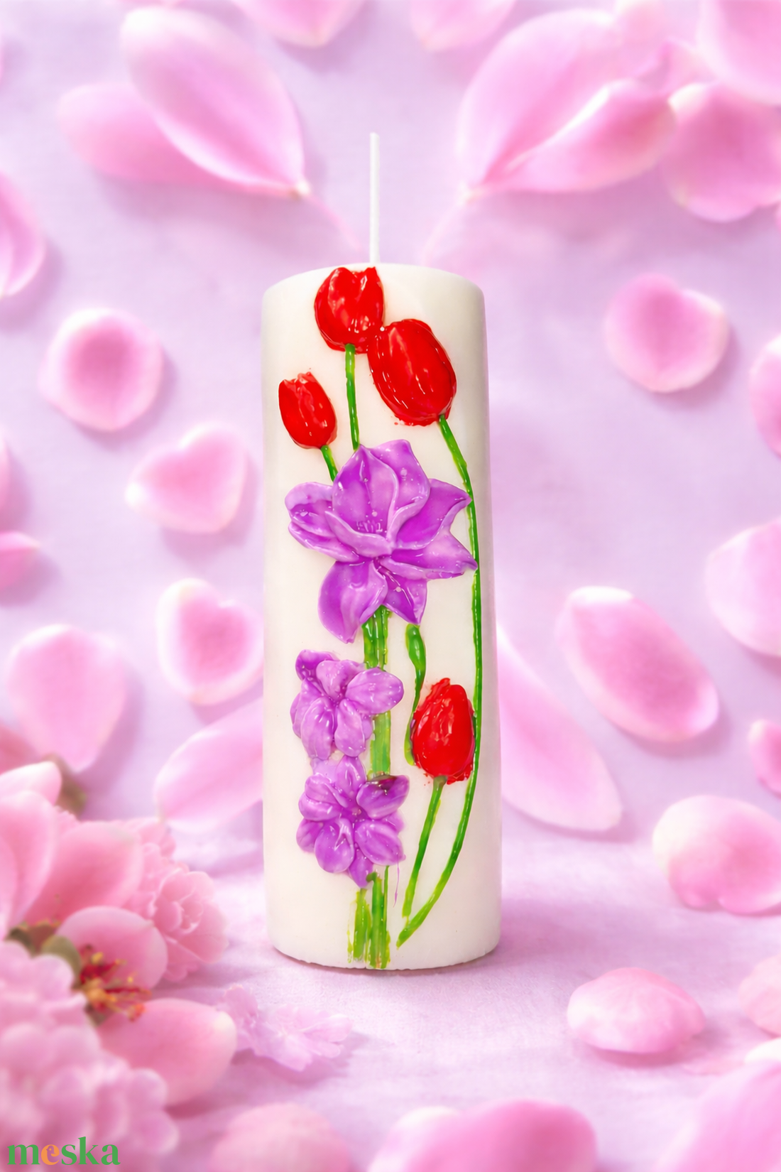 Rocky�S CANDLE virágmintás szójagyertya levendula illattal. - otthon & életmód - gyertya, illat, aroma - mécses és mécsestartó - Meska.hu