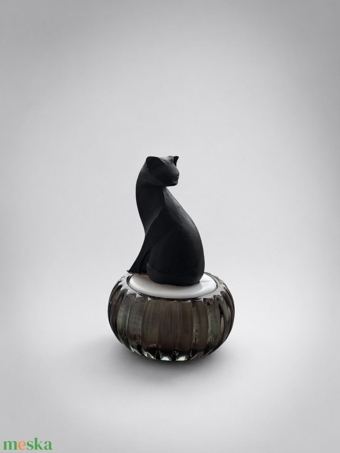 Rocky�s CANDLE Fekete cica dekor szója viasz gyertya - otthon & életmód - gyertya, illat, aroma - mécses és mécsestartó - Meska.hu