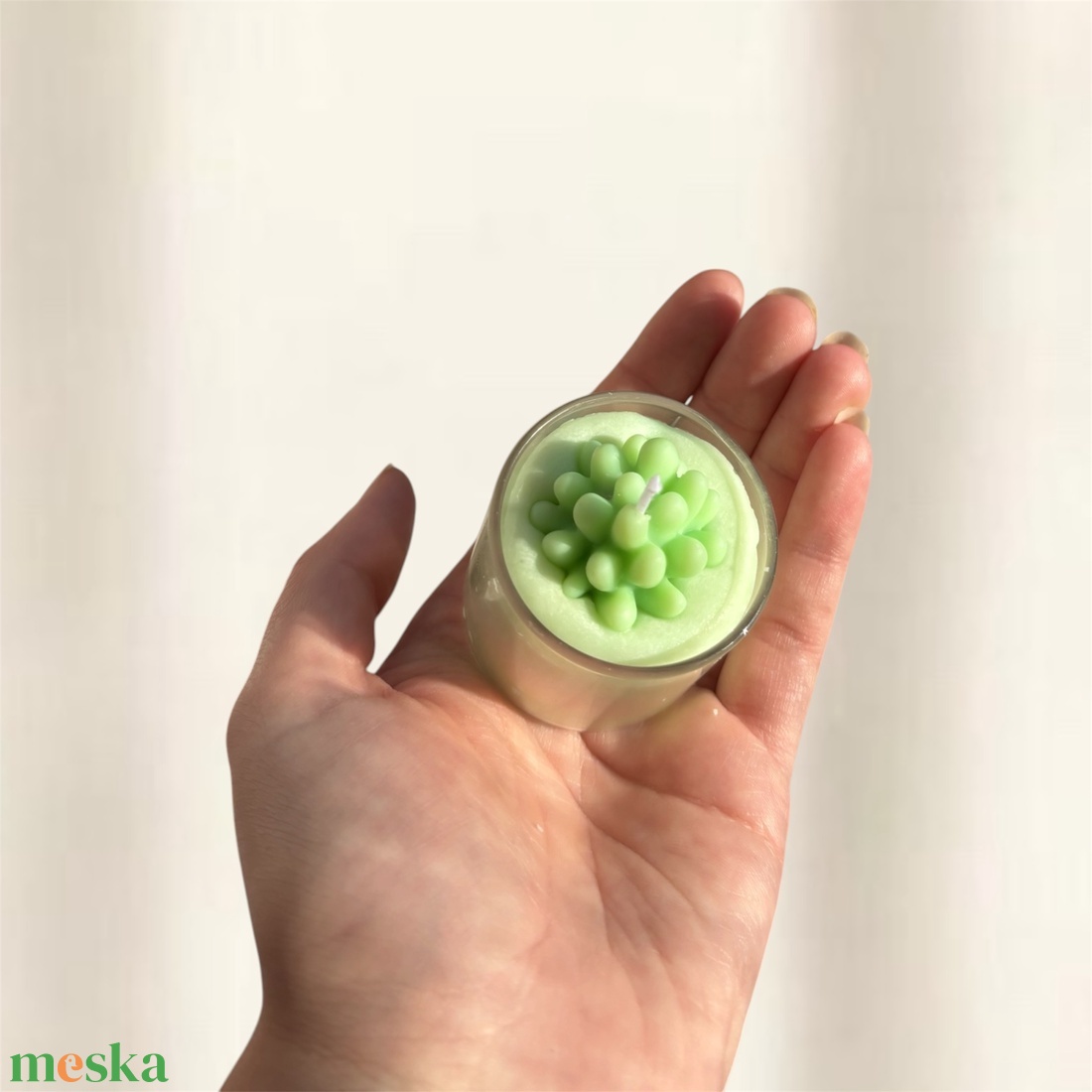 Rocky�s CANDLE Zöld bubble virág gyertya  - otthon & életmód - gyertya, illat, aroma - gyertyatartó - Meska.hu