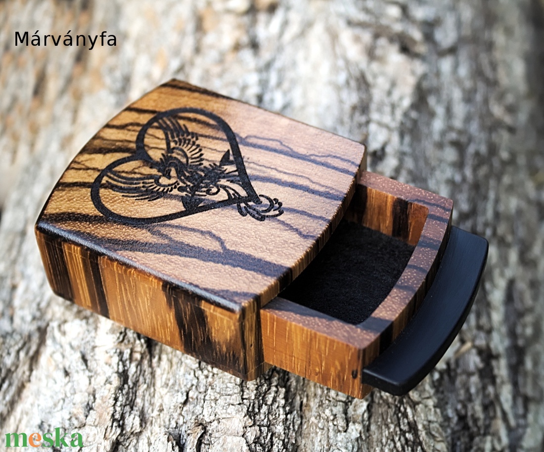 Gyűrűtartó doboz - Anais - esküvő - kiegészítők - gyűrűtartó & gyűrűpárna - Meska.hu