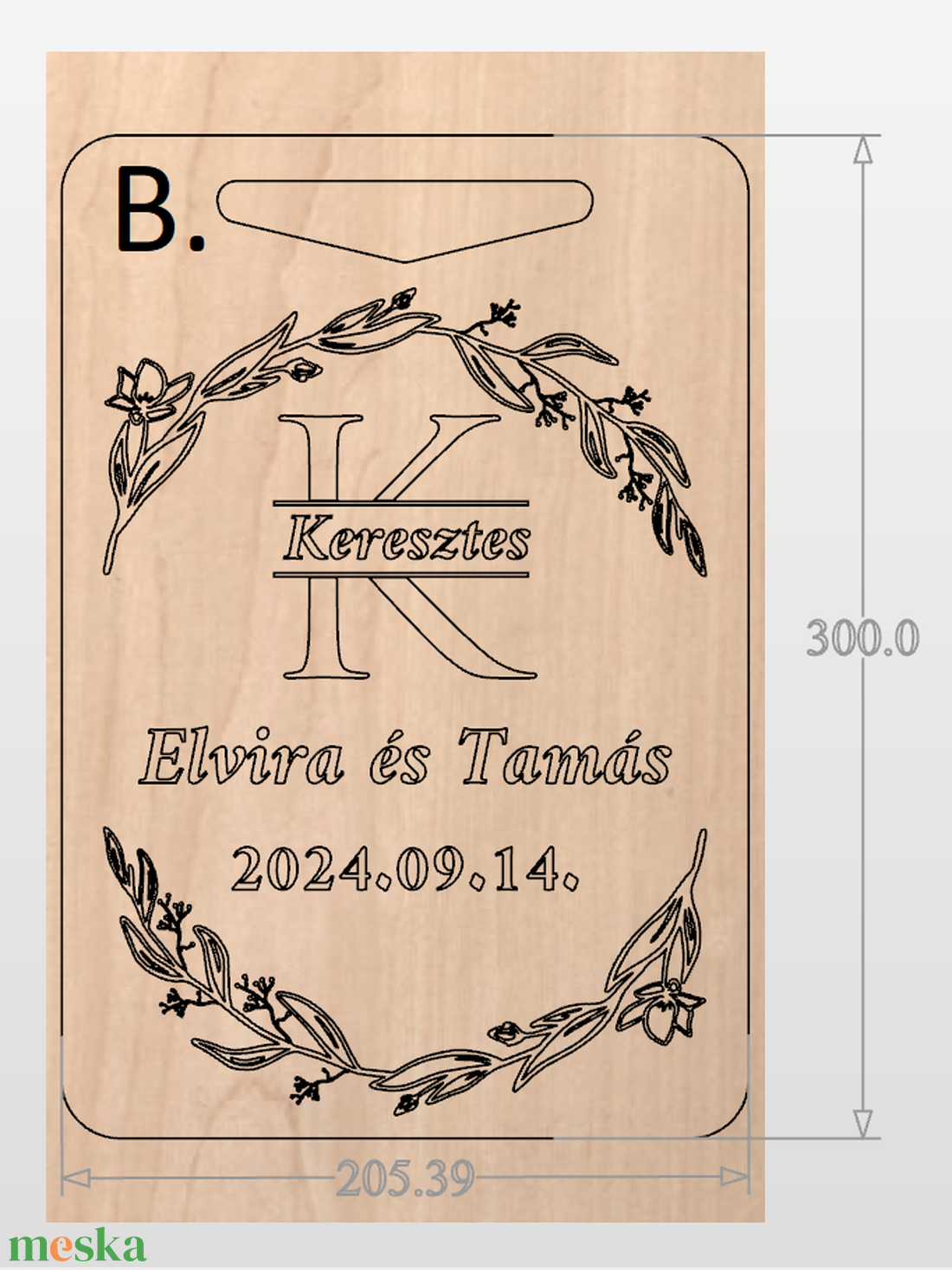 Személyre szabott diófa vágódeszka esküvőre, évfordulóra.  - otthon & életmód - konyhafelszerelés, tálalás - sütés, főzés - vágódeszka - Meska.hu