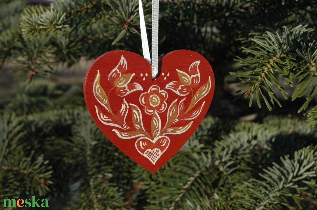 Karácsonyi dísz - Szív - karácsony - karácsonyi lakásdekoráció - karácsonyfadíszek - Meska.hu