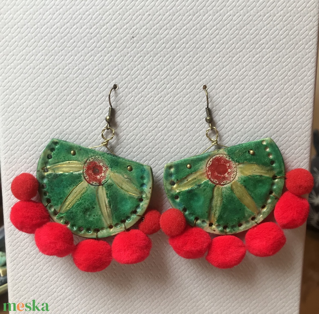 Frida fülbevaló. - ékszer - fülbevaló - lógó fülbevaló - Meska.hu