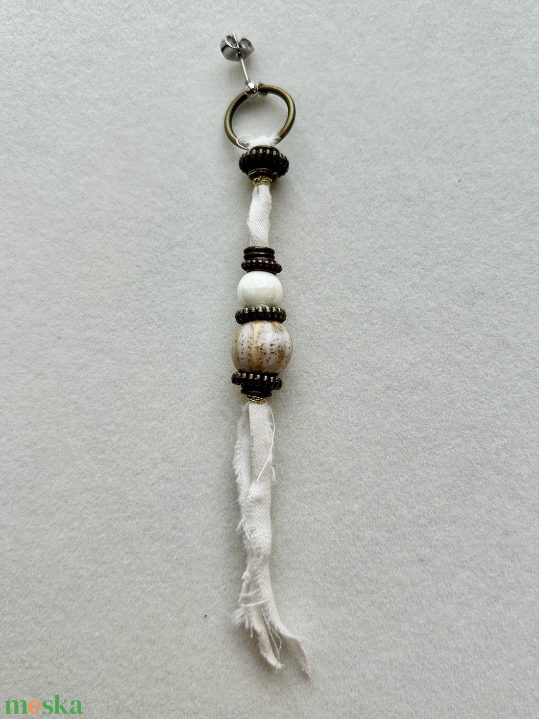 Asszimertikus szelenit ásvány  fülbevaló - ékszer - fülbevaló - lógós kerek fülbevaló - Meska.hu