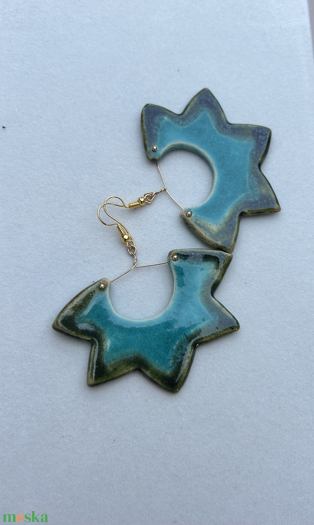 Star fülbevaló - ékszer - fülbevaló - lógós kerek fülbevaló - Meska.hu