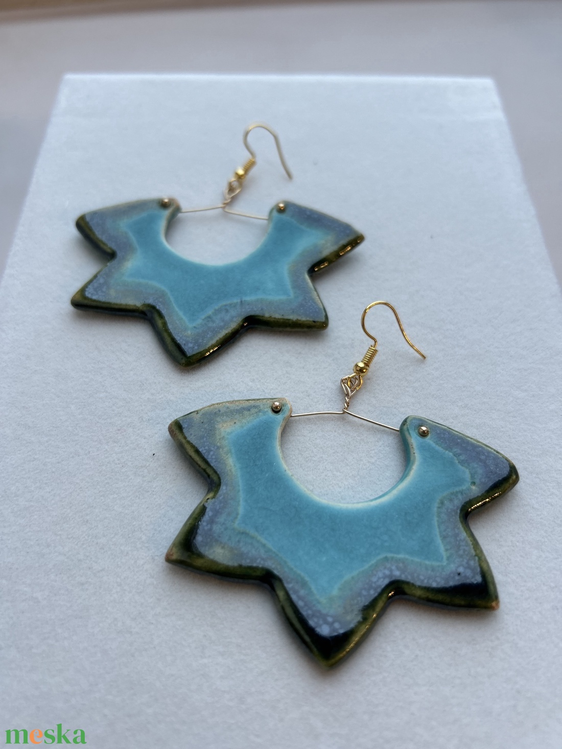 Star fülbevaló - ékszer - fülbevaló - lógós kerek fülbevaló - Meska.hu