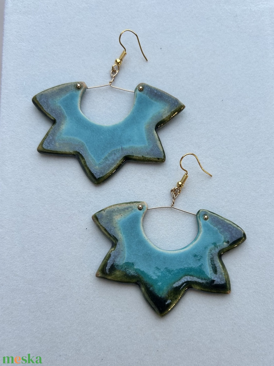 Star fülbevaló - ékszer - fülbevaló - lógós kerek fülbevaló - Meska.hu