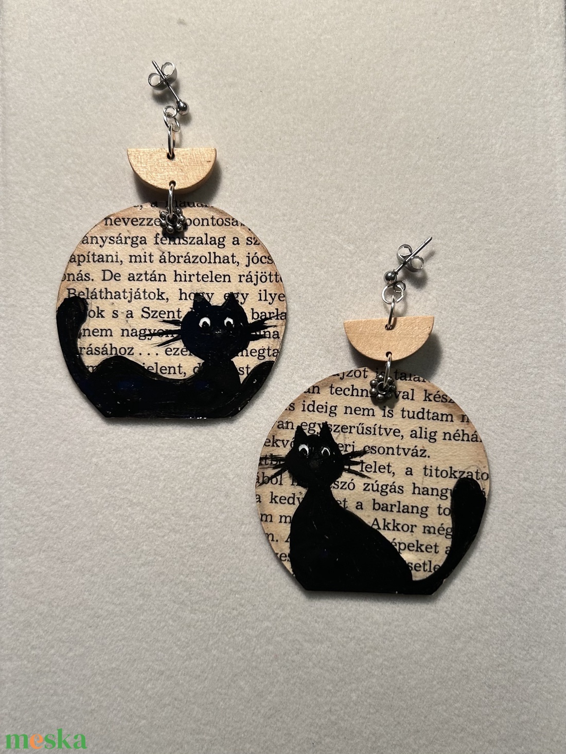 I love cats fülbevaló - ékszer - fülbevaló - lógós kerek fülbevaló - Meska.hu