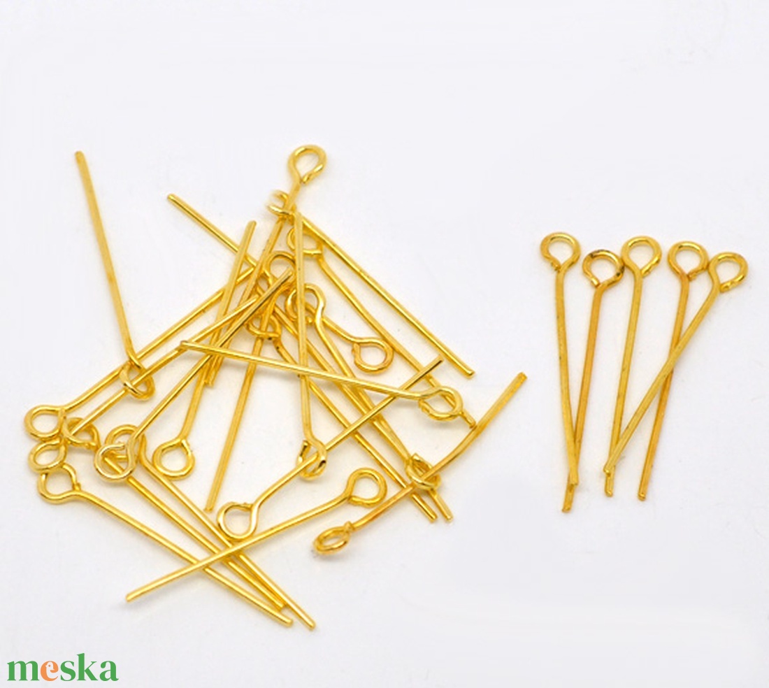 100 db szerelőpálca 30 mm arany színű - kellékek & szerszámok - gyöngyfűzés kellékek - szerelőpálca - Meska.hu