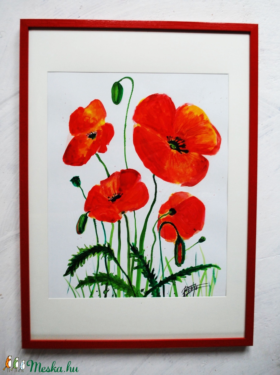  Pipacs, pipacsos akvarell, pipacsos festmény -  - Meska.hu
