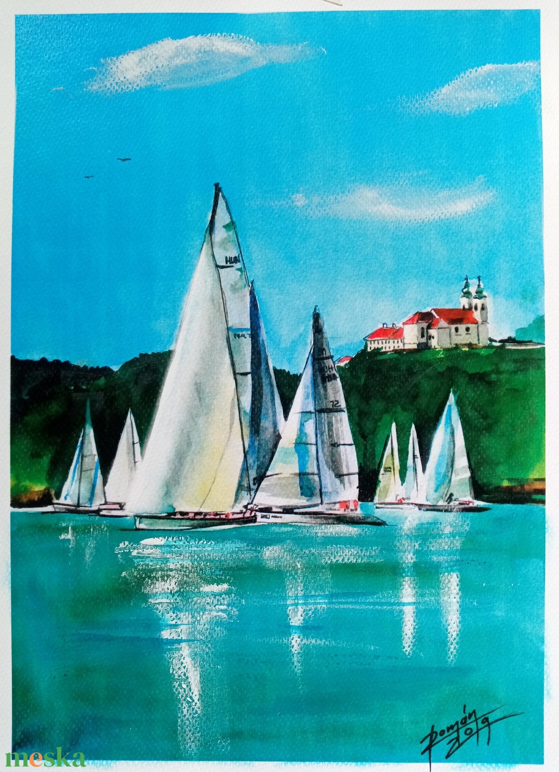 Tihany, Balaton, balatoni akvarell, Vitorlás, Vitorlázás - művészet - festmény - akvarell - Meska.hu Tihany, Balaton, balatoni akvarell, Vitorlás, Vitorlázás - művészet - festmény - akvarell - Meska.hu