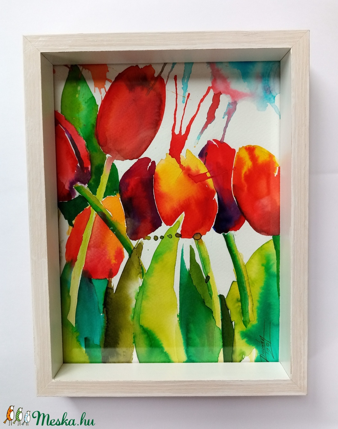 EREDETI akvarell festmény, Tulipánok, tulipán, virág, ajándék - művészet - festmény - akvarell - Meska.hu