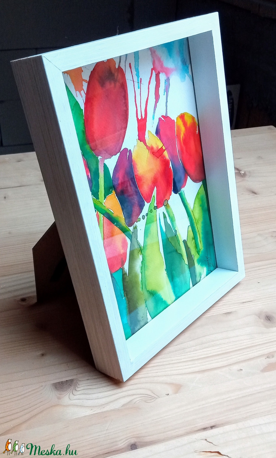 EREDETI akvarell festmény, Tulipánok, tulipán, virág, ajándék - művészet - festmény - akvarell - Meska.hu