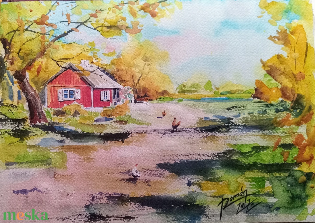 Falusi idill Nem print! Eredeti akvarell festmény, - otthon & lakás - Meska.hu Falusi idill Nem print! Eredeti akvarell festmény, - otthon & lakás - Meska.hu