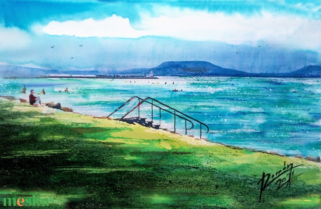 Balaton, Strand, Badacsony,balatoni akvarell, Vitorlás, Vitorlázás - művészet - grafika & illusztráció - művészi nyomat - Meska.hu Balaton, Strand, Badacsony,balatoni akvarell, Vitorlás, Vitorlázás - művészet - grafika & illusztráció - művészi nyomat - Meska.hu