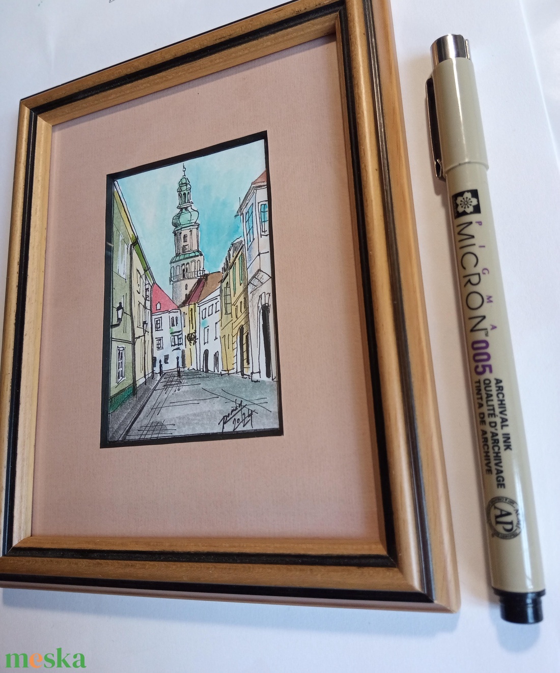 Sopron, Sopron tűztorony, városkép, sopron - művészet - festmény - akvarell - Meska.hu
