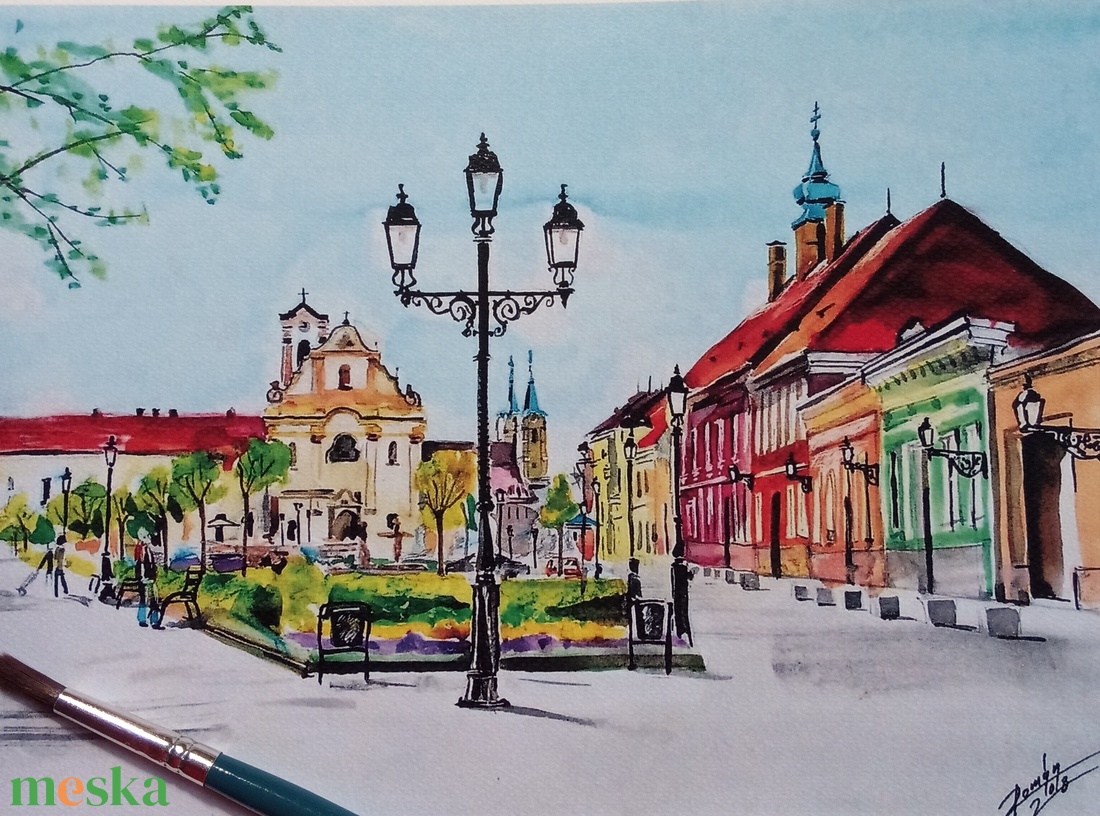 Vác, Március 15 tér, Váci akvarell - művészet - grafika & illusztráció - művészi nyomat - Meska.hu Vác, Március 15 tér, Váci akvarell - művészet - grafika & illusztráció - művészi nyomat - Meska.hu