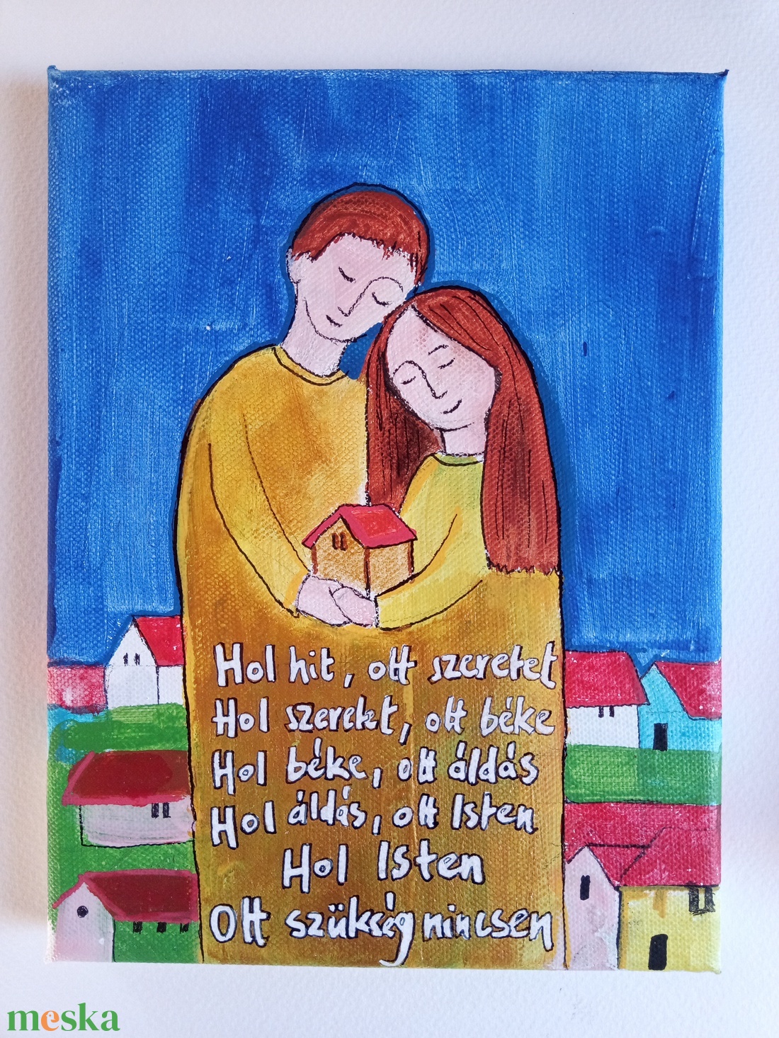 Házi áldás vászonra festett, vászonkép - otthon & életmód - dekoráció - kép & falikép - vászonkép - Meska.hu Házi áldás vászonra festett, vászonkép - otthon & életmód - dekoráció - kép & falikép - vászonkép - Meska.hu