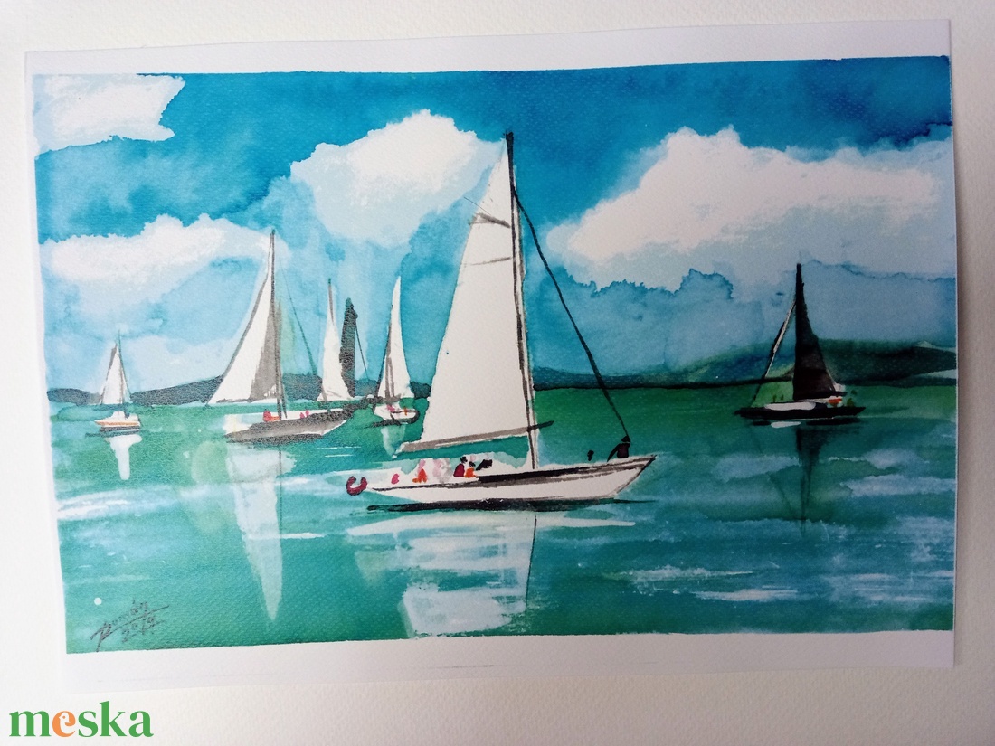 Vitorlás verseny, Tihany, Balaton, balatoni akvarell, Vitorlás, Vitorlázás - művészet - festmény - akvarell - Meska.hu Vitorlás verseny, Tihany, Balaton, balatoni akvarell, Vitorlás, Vitorlázás - művészet - festmény - akvarell - Meska.hu