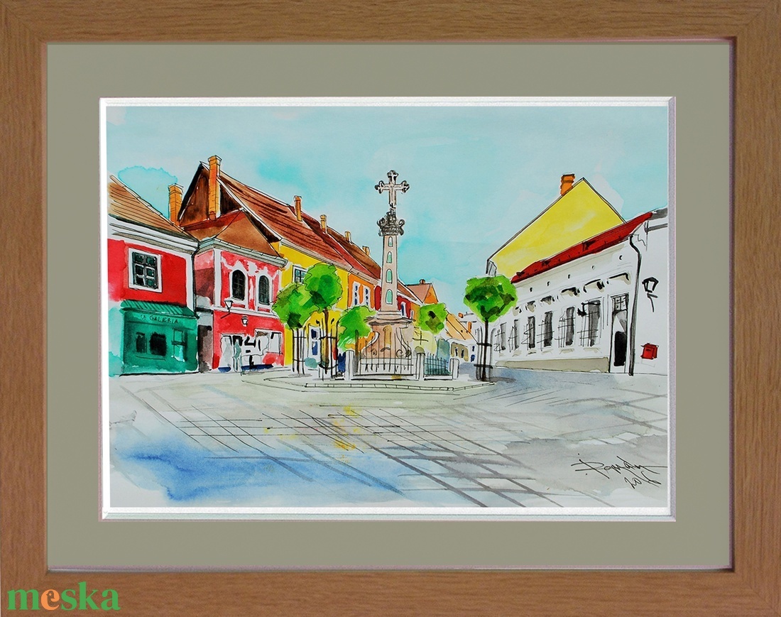 Szentendre akvarell, Főtér - művészet - festmény - akvarell - Meska.hu Szentendre akvarell, Főtér - művészet - festmény - akvarell - Meska.hu