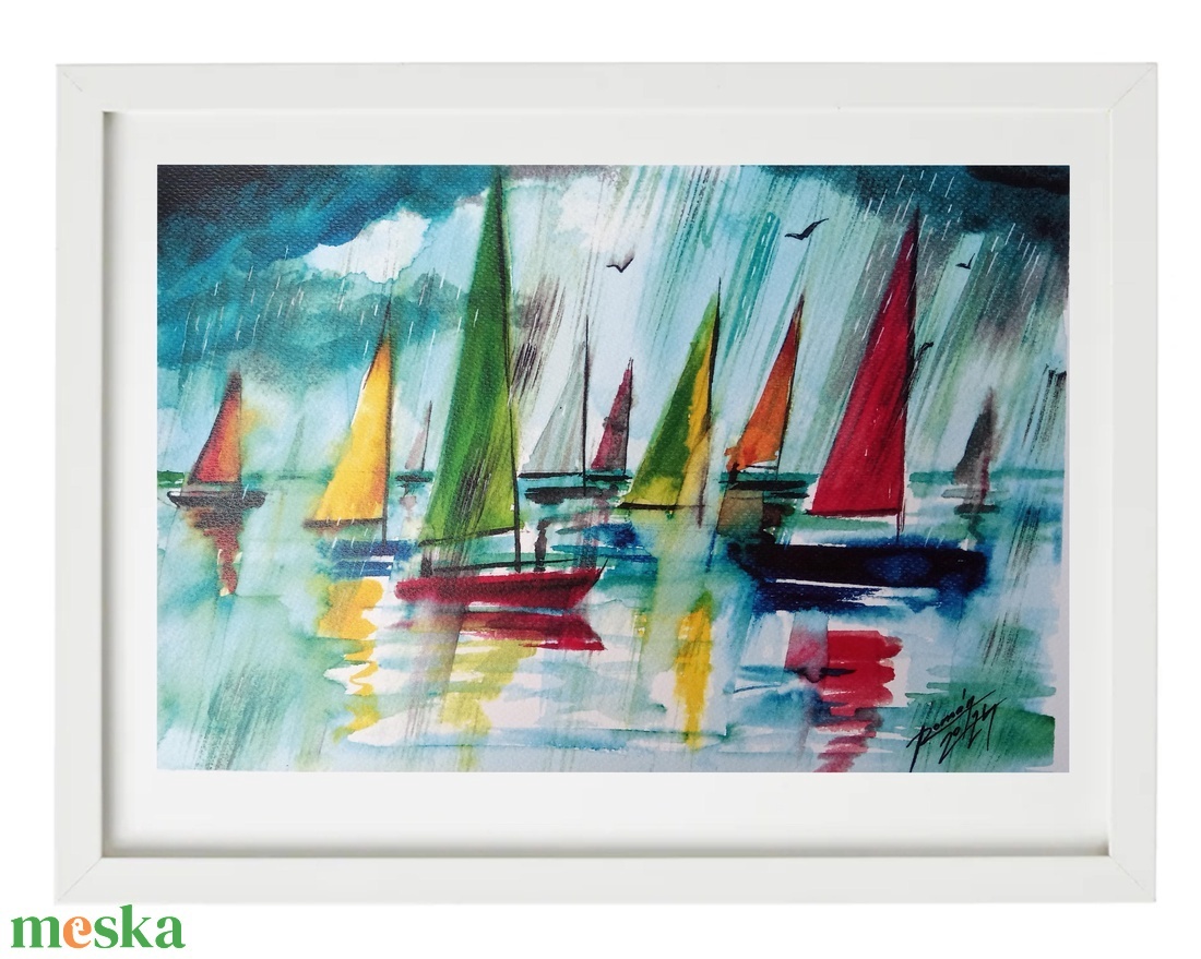 Viharban Balaton,balatoni akvarell,Kék-szalag, Vitorlás, Vitorlázás - művészet - festmény - akvarell - Meska.hu Viharban Balaton,balatoni akvarell,Kék-szalag, Vitorlás, Vitorlázás - művészet - festmény - akvarell - Meska.hu