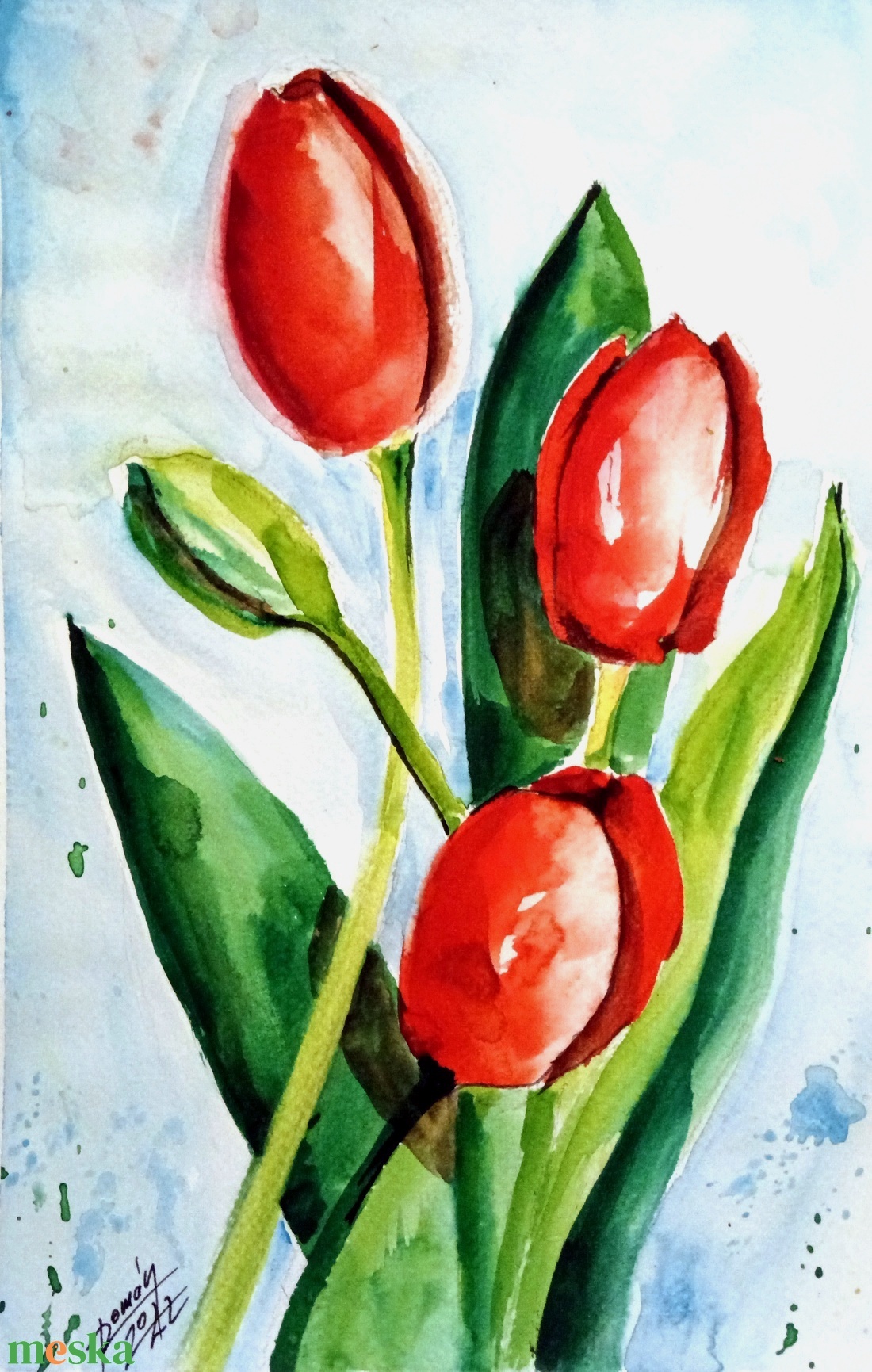 Tavaszi Tulipánok Eredeti akvarell festmény, nem nyomat - művészet - festmény - akvarell - Meska.hu Tavaszi Tulipánok Eredeti akvarell festmény, nem nyomat - művészet - festmény - akvarell - Meska.hu