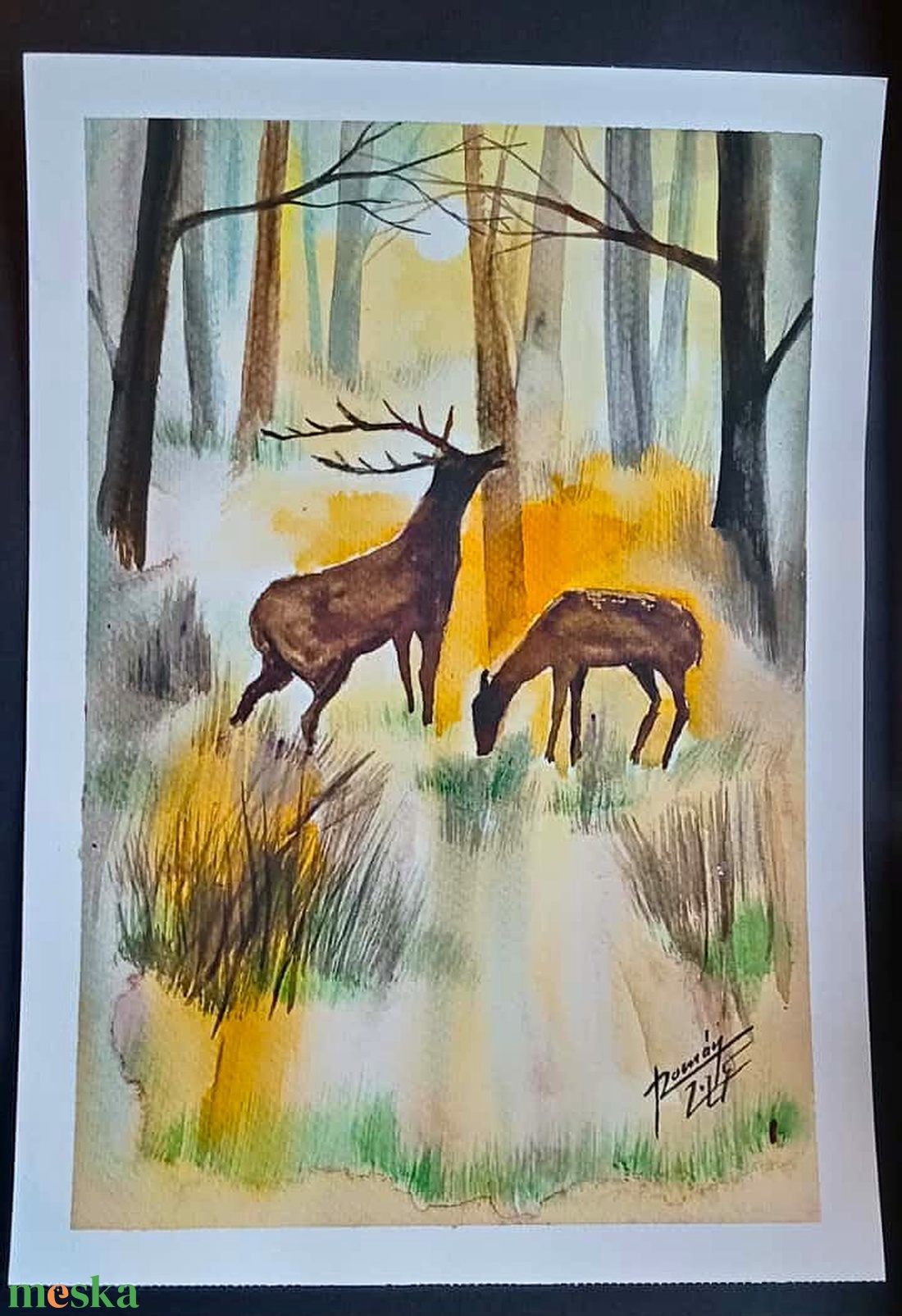 Ketten EREDETI akvarell festmény, természet - művészet - grafika & illusztráció - művészi nyomat - Meska.hu