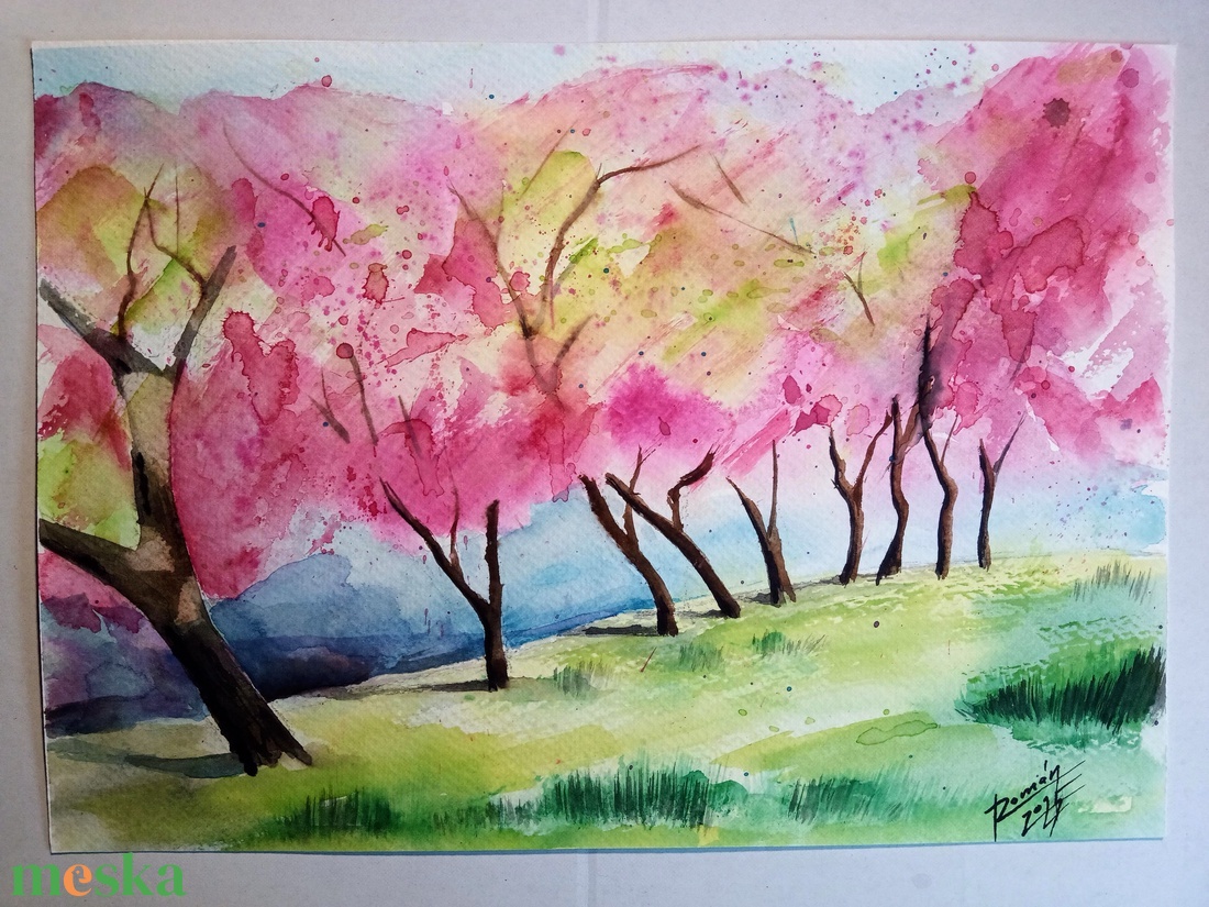 Tavasz Tájkép  - művészet - grafika & illusztráció - művészi nyomat - Meska.hu