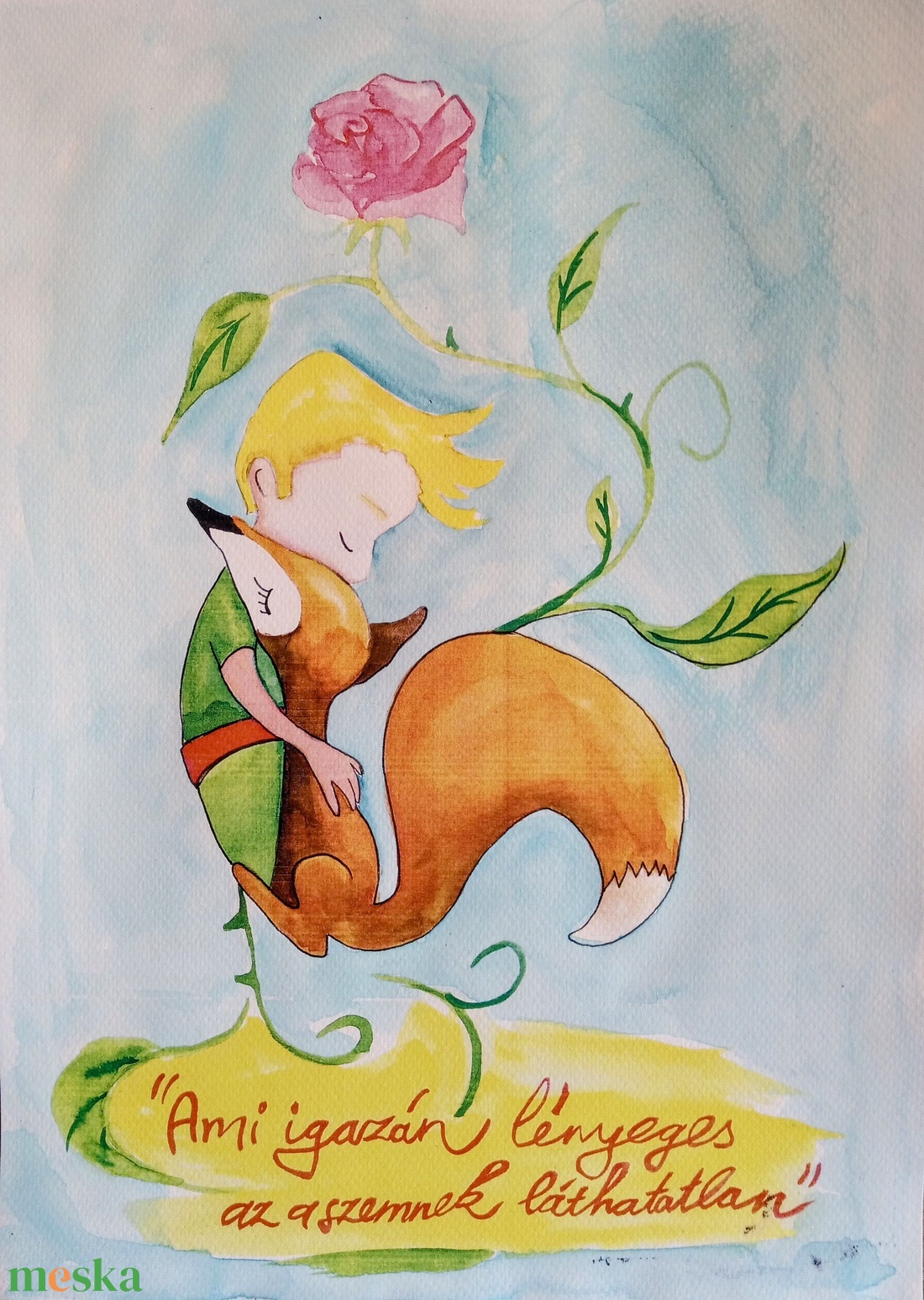 Kis herceg akvarellnyomat festmény - művészet - festmény - akvarell - Meska.hu