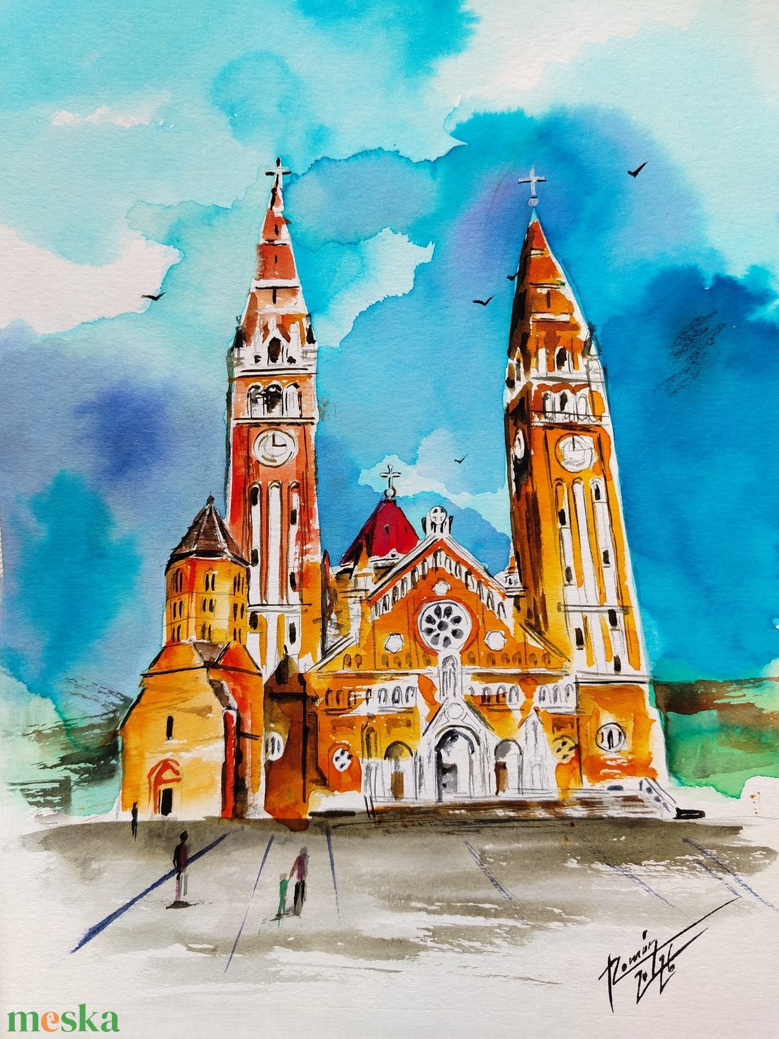 SZEGED, Eredeti akvarell   - művészet - festmény - akvarell - Meska.hu