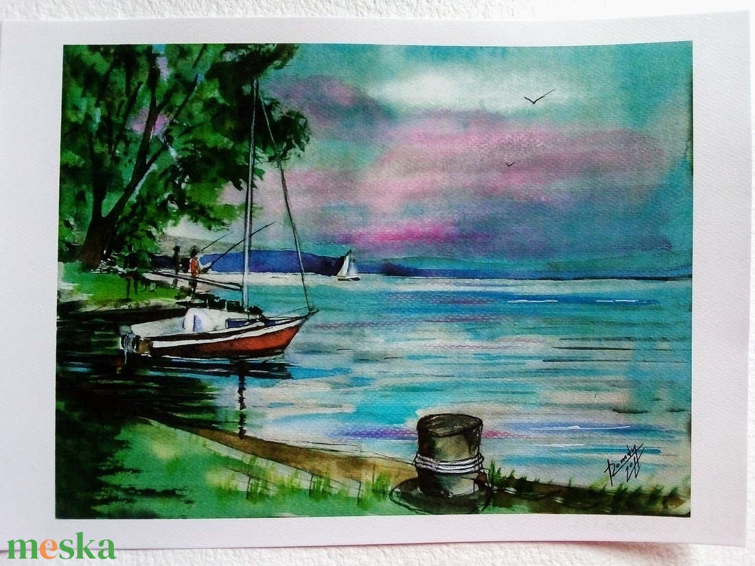 Balatoni akvarell festmény  - művészet - festmény - akvarell - Meska.hu