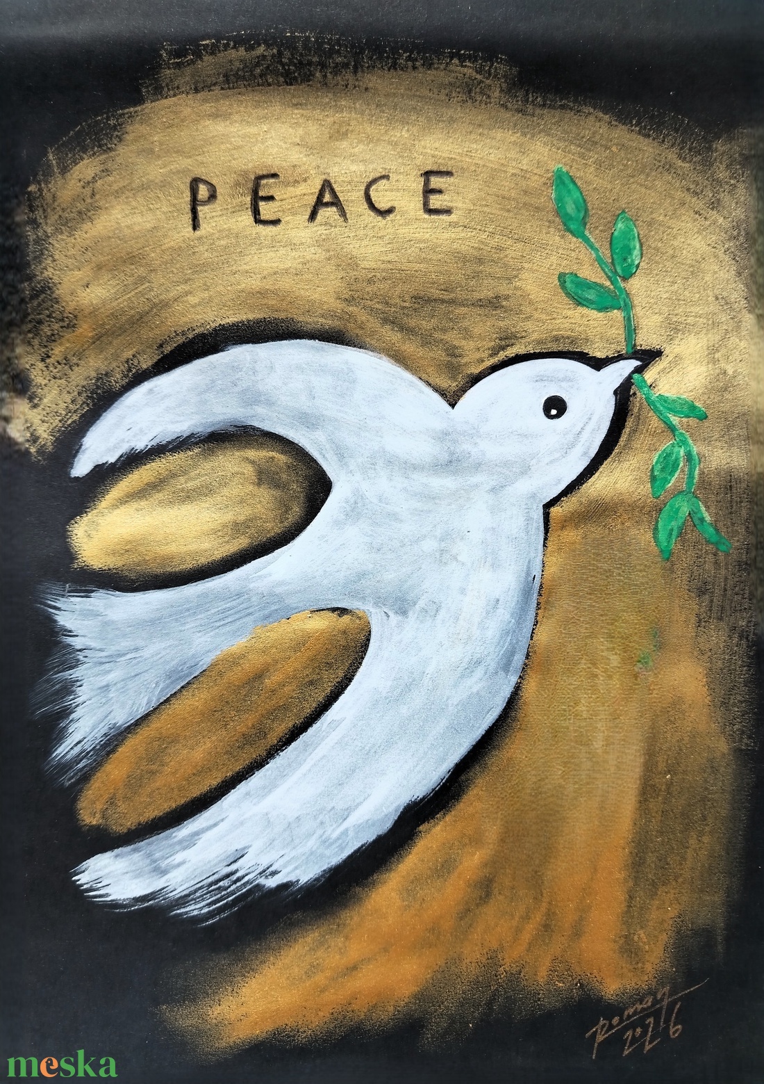 Béke Festett grafika - művészet - festmény - festmény vegyes technika - Meska.hu