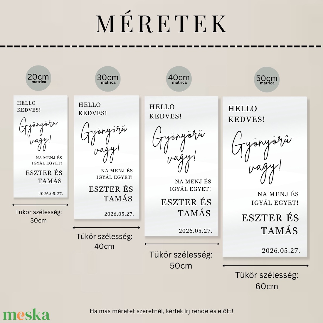 Esküvő Tükör Felirat, Esküvői Tükör Matrica, Hello Kedves Matrica, Gyönyörű Vagy Matrica, Tükör Matrica, Esküvői Felirat - esküvő - dekoráció - tábla & jelzés - Meska.hu