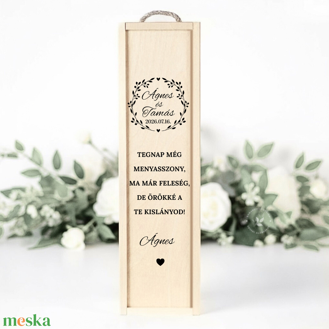 Egyedi Szülőköszöntő boros doboz, Ajándék szülőknek, Fa boros doboz, Szülőköszöntő bortartó, Feliratozott fa boros doboz - esküvő - emlék & ajándék - szülőköszöntő ajándék - Meska.hu