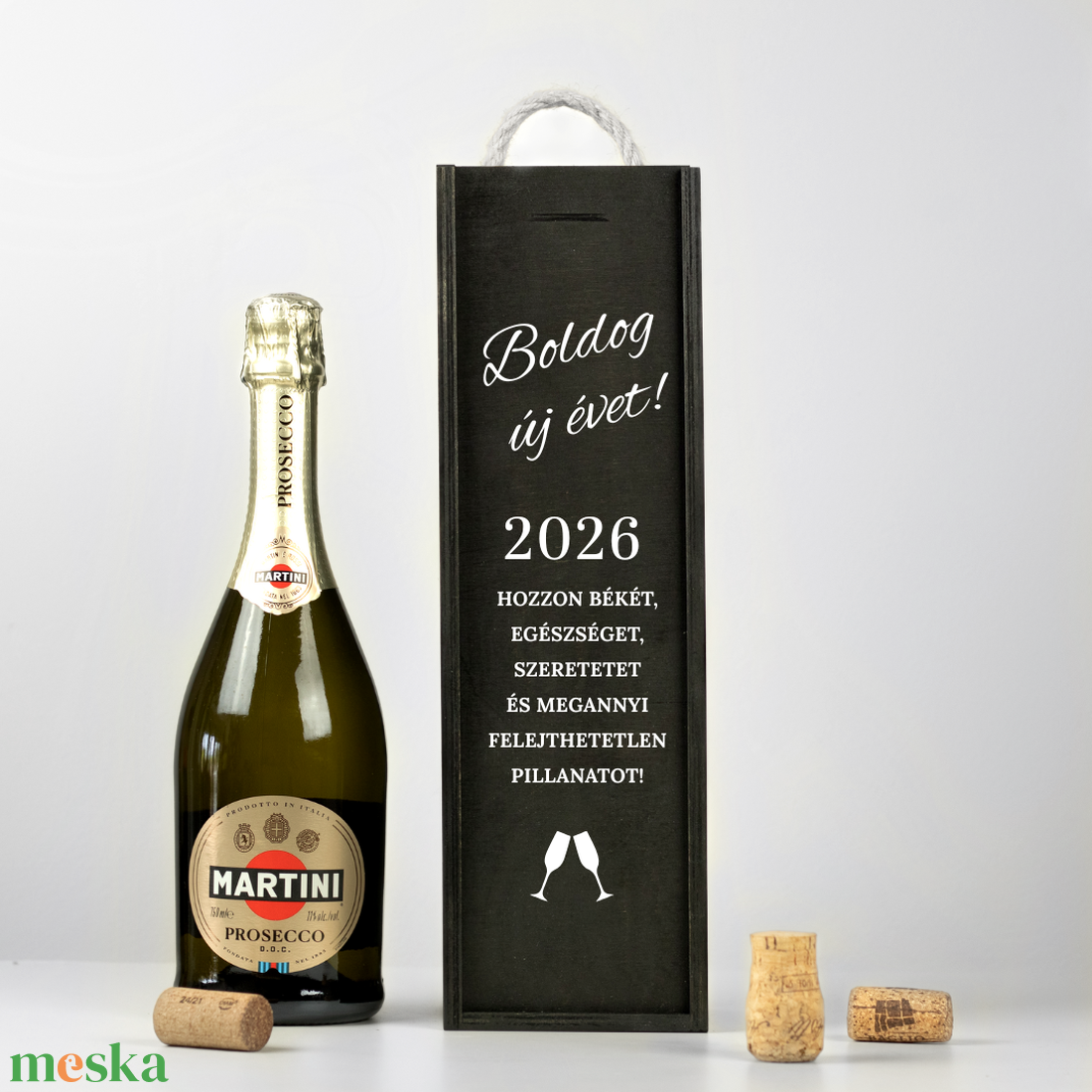 Egyedi Pezsgős doboz, Karácsonyi Ajándék, Újévi köszöntő,  Fadoboz, Szülőköszöntő bortartó, Feliratozott fa boros doboz - otthon & életmód - konyhafelszerelés, tálalás - italos kellékek - boros díszdoboz - Meska.hu