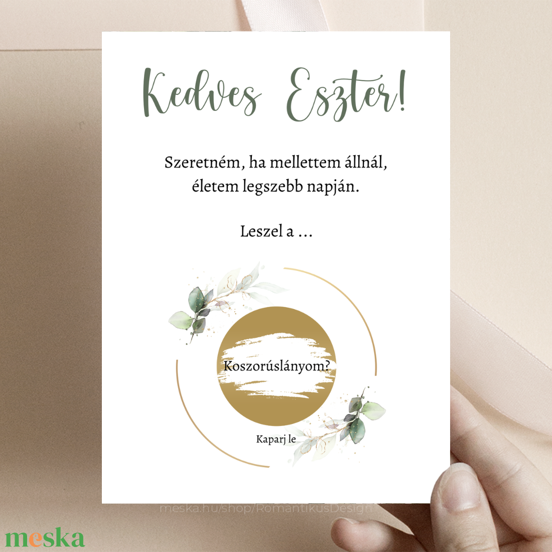 Kaparós Koszorúslány Felkérő, Koszorúslány Felkérő, Kaparós Sorsjegy, Kaparós Tanú Felkérő, Tanú Felkérő Kártya, Kaparós - esküvő - meghívó & kártya - koszorúslány felkérő - Meska.hu