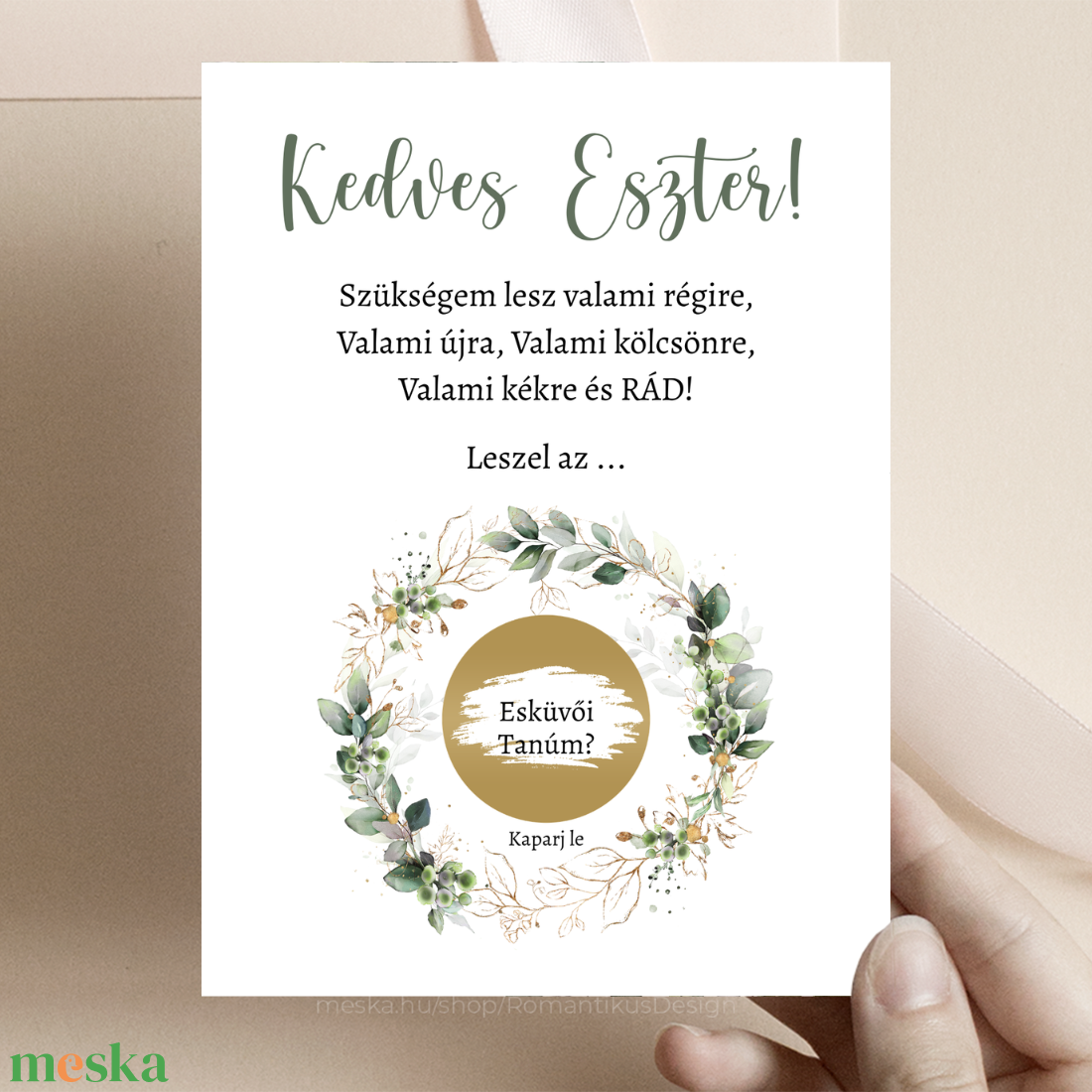 Kaparós Tanú Felkérő, Koszorúslány Felkérő, Kaparós Sorsjegy, Kaparós Tanú Felkérő, Tanú Felkérő Kártya, Kaparós ajándék - esküvő - meghívó & kártya - tanú felkérő - Meska.hu