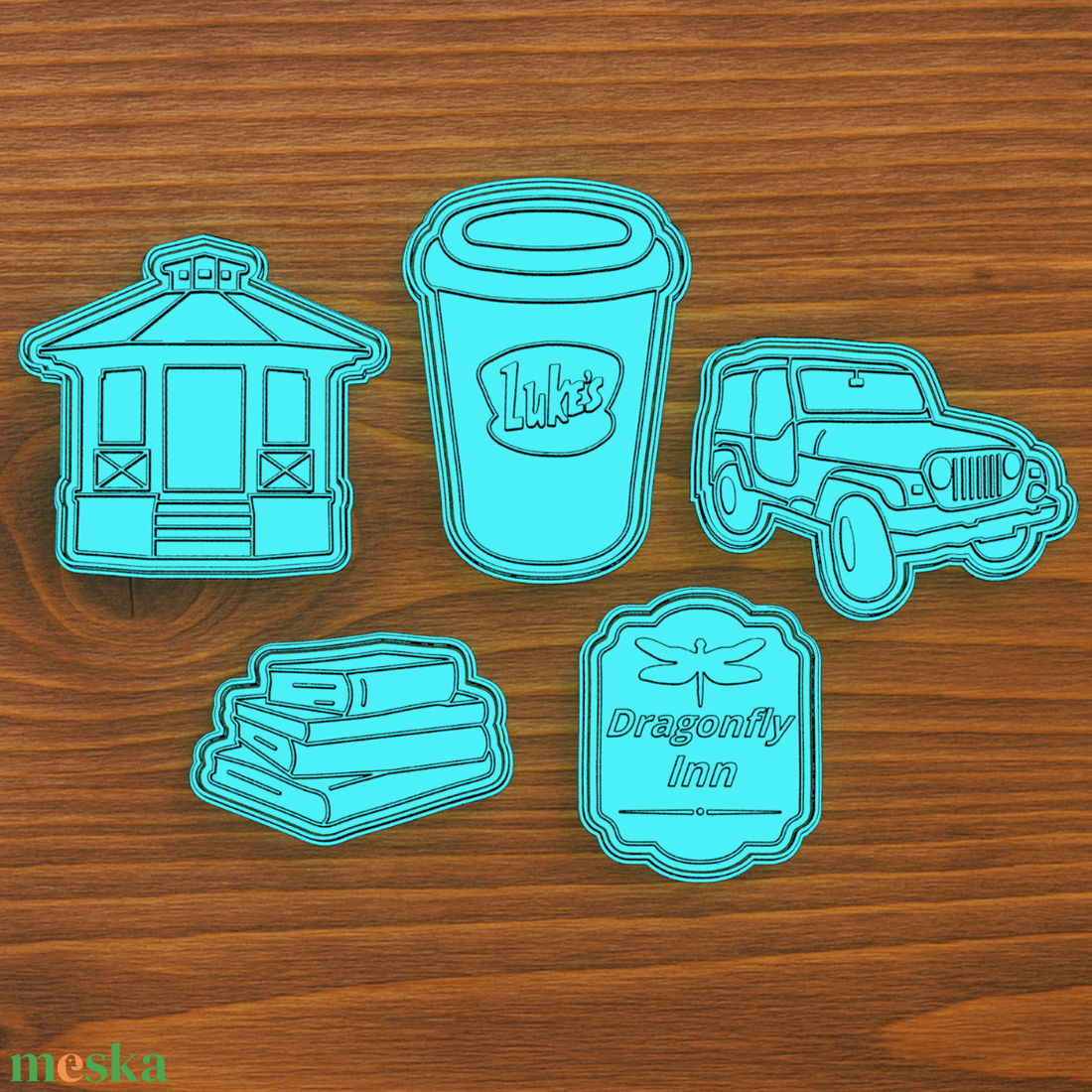 Szívek szállodája/Gilmore Girls sütikiszúró szett- 5db - otthon & életmód - konyhafelszerelés, tálalás - sütés, főzés - sütikiszúró - Meska.hu