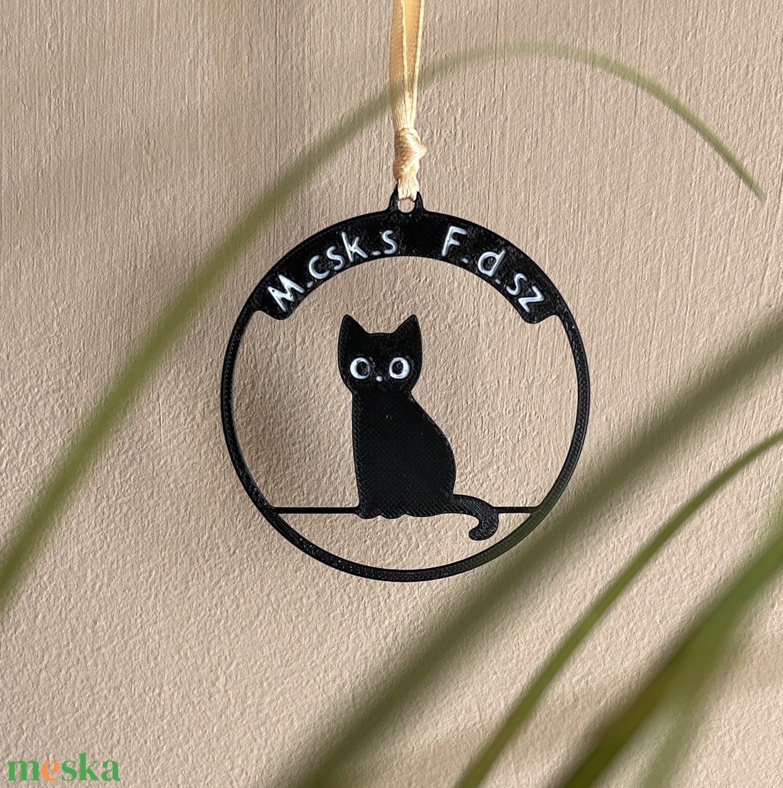 Macskás Fadísz akasztós karácsonyi dekor  - karácsony - karácsonyi lakásdekoráció - karácsonyfadíszek - Meska.hu