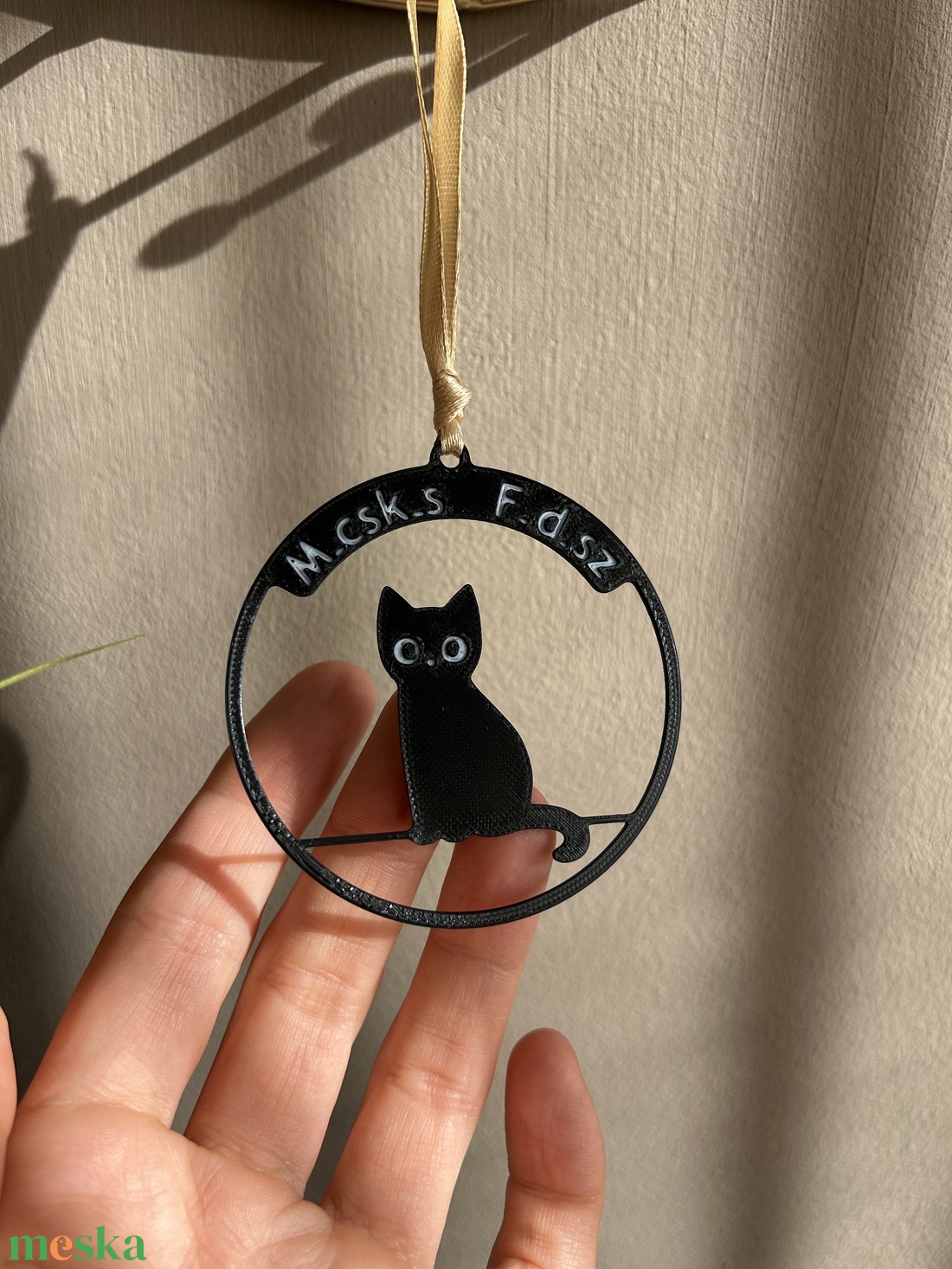 Macskás Fadísz akasztós karácsonyi dekor  - karácsony - karácsonyi lakásdekoráció - karácsonyfadíszek - Meska.hu